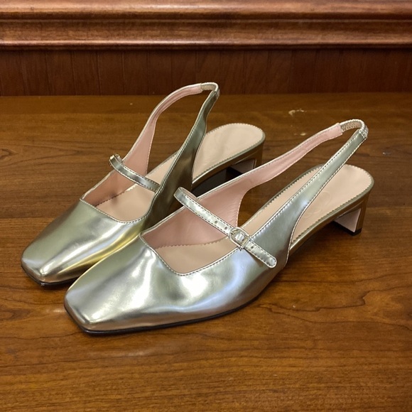 J Crew Layla slingback Mary Jane heels in specchio leather BT903 - Picture 4 of 7